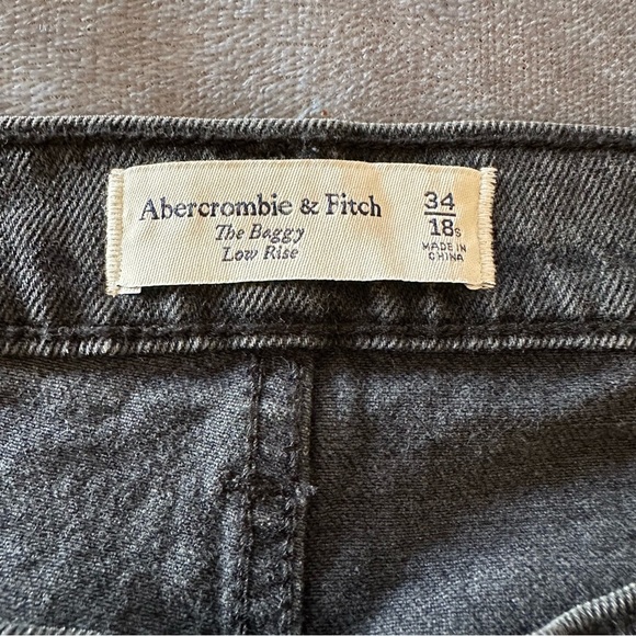NWT Abercrombie & Fitch Low Rise The Baggy Stones Grey Jeans Size 34 Short - Picture 6 of 13